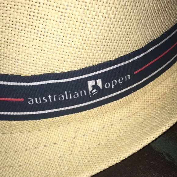 Collector Australian AO Open Tennis Aussie Fedora Straw Cap Hat unisex Melbourne - Picture 2 of 3